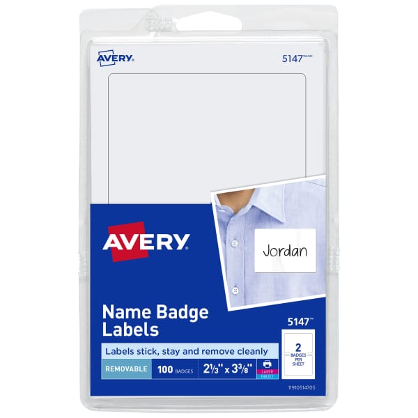 Name Badge Labels, White